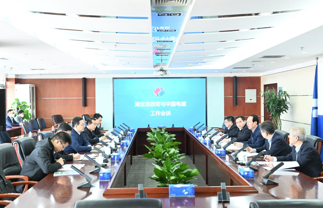 中國電建黨委書記、董事長丁焰章與湖北省副省長盛閱春會談