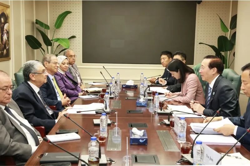 國家電網(wǎng)董事長辛保安與埃及電力部部長沙赫爾、中國駐埃及大使廖力強會談