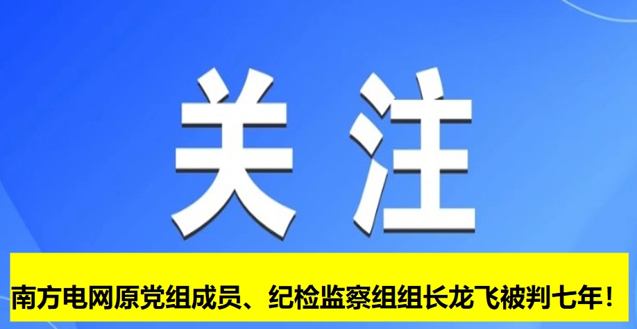 南方電網(wǎng)原黨組成員、紀(jì)檢監(jiān)察組組長(zhǎng)龍飛被判七年！